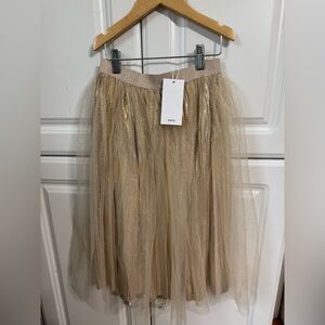 Mango Shimmering Gold A-Line Skirt